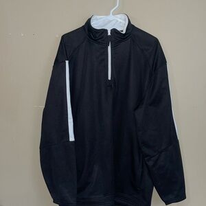Badger Sport lightweight Black Quarter-Zip Pullover with White Contrast size XL